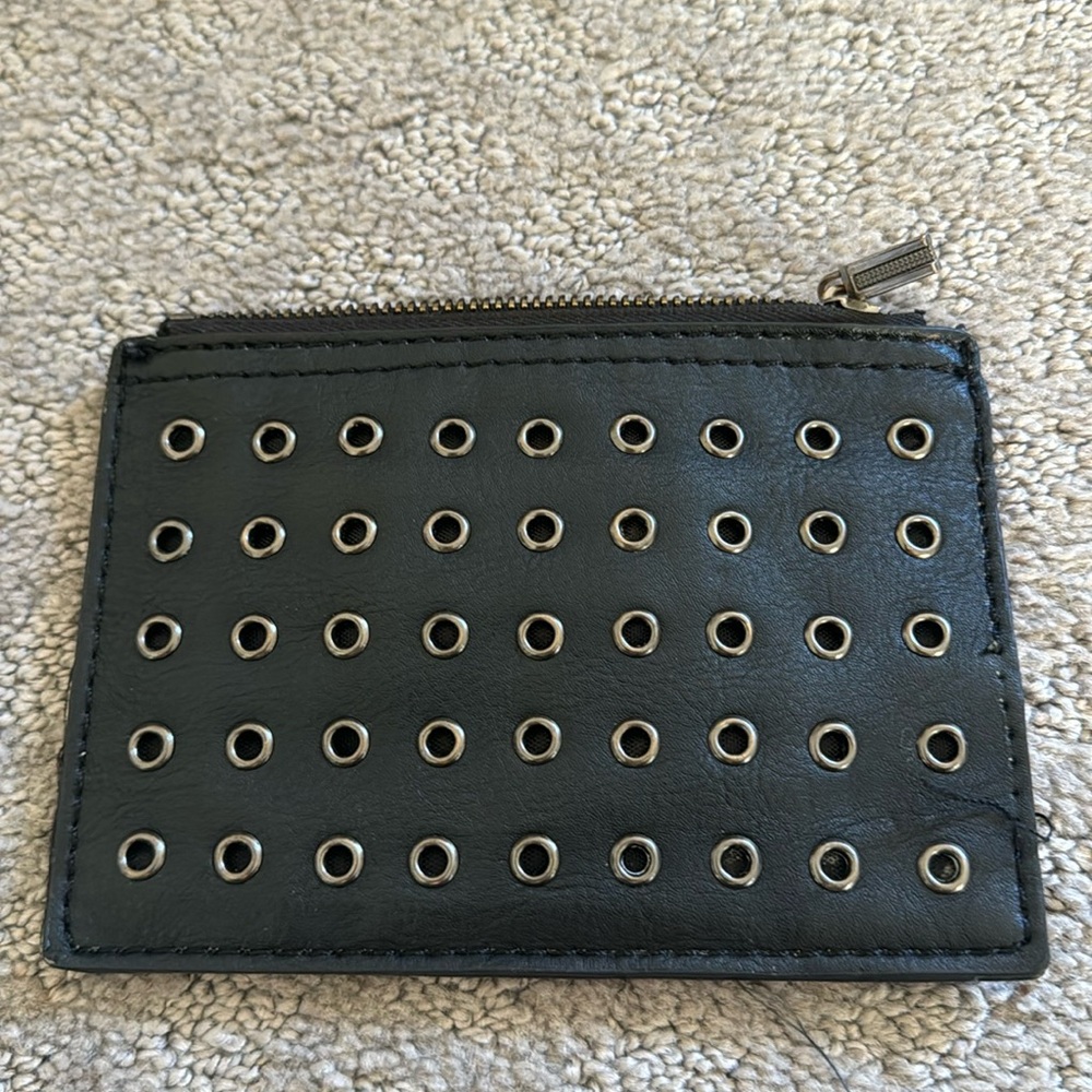 Black leather coin purse